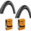 2 Dekk + 2 Slanger Continental Contact 700x40C (42-622) Med Refleks Dunlop Ventil