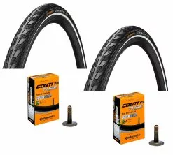 2 Dekk + 2 Slanger Continental Contact 700x40C (42-622) Med Refleks Bil Ventil