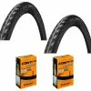 2 Dekk + 2 Slanger Continental Contact 700x40C (42-622) Dunlop Ventil