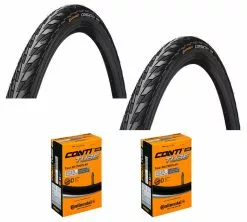 2 Dekk + 2 Slanger Continental Contact 700x40C (42-622) Dunlop Ventil