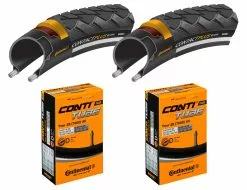 2 Dekk + 2 Slanger Continental Contact Plus 700x42 (42-622) Refleks Dunlop Ventil