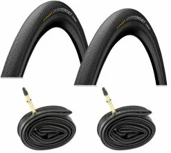 2 Dekk + 2 Slanger Continental Contact Speed 700x28c Racer Ventil