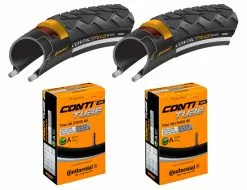 2 Dekk + 2 Slanger Continental Contact Plus 700x35C Refleks Bil Ventil