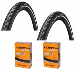 2 Dekk + 2 Slanger Continental Contact 26" X 1.75 (47-559) Med Refleks, Auto Ventil