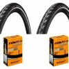 2 Dekk + 2 Slanger Continental Contact Citybike Dekk 700x45 Med Refleks Dunlop Ventil