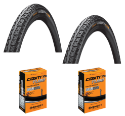 2 Dekk + 2 Slanger Continental Ride Tour Svart 700x40C (42-622) Dunlop Ventil