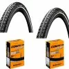 2 Dekk + 2 Slanger Continental Ride Tour Svart 700x35C (37-622) Refleks Racerventil