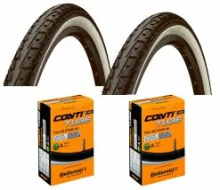 2 Dekk + 2 Slanger Continental Ride Tour Svart/Hvit 700x45C (47-622) Auto Ventil