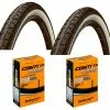 2 Dekk + 2 Slanger Continental Ride Tour Svart/hvit 700x45C (47-622) Dunlop Ventil