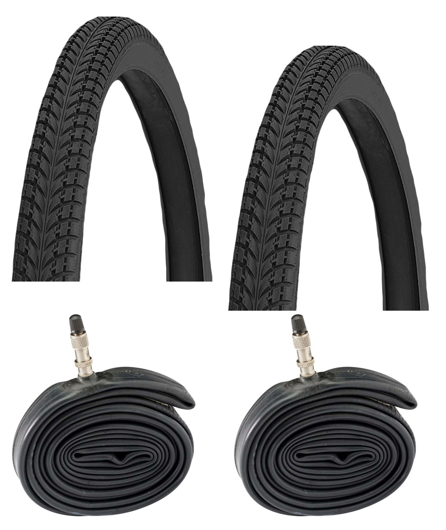 2 Dekk + 2 Slanger Duro HF167 Bysykkel Dekk 700x38C (40-622) Dunlop Ventil