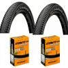 2 Dekk + 2 Slanger MTB Dekk Continental Double Fighter III 700x35 (37-622) Bil Ventil