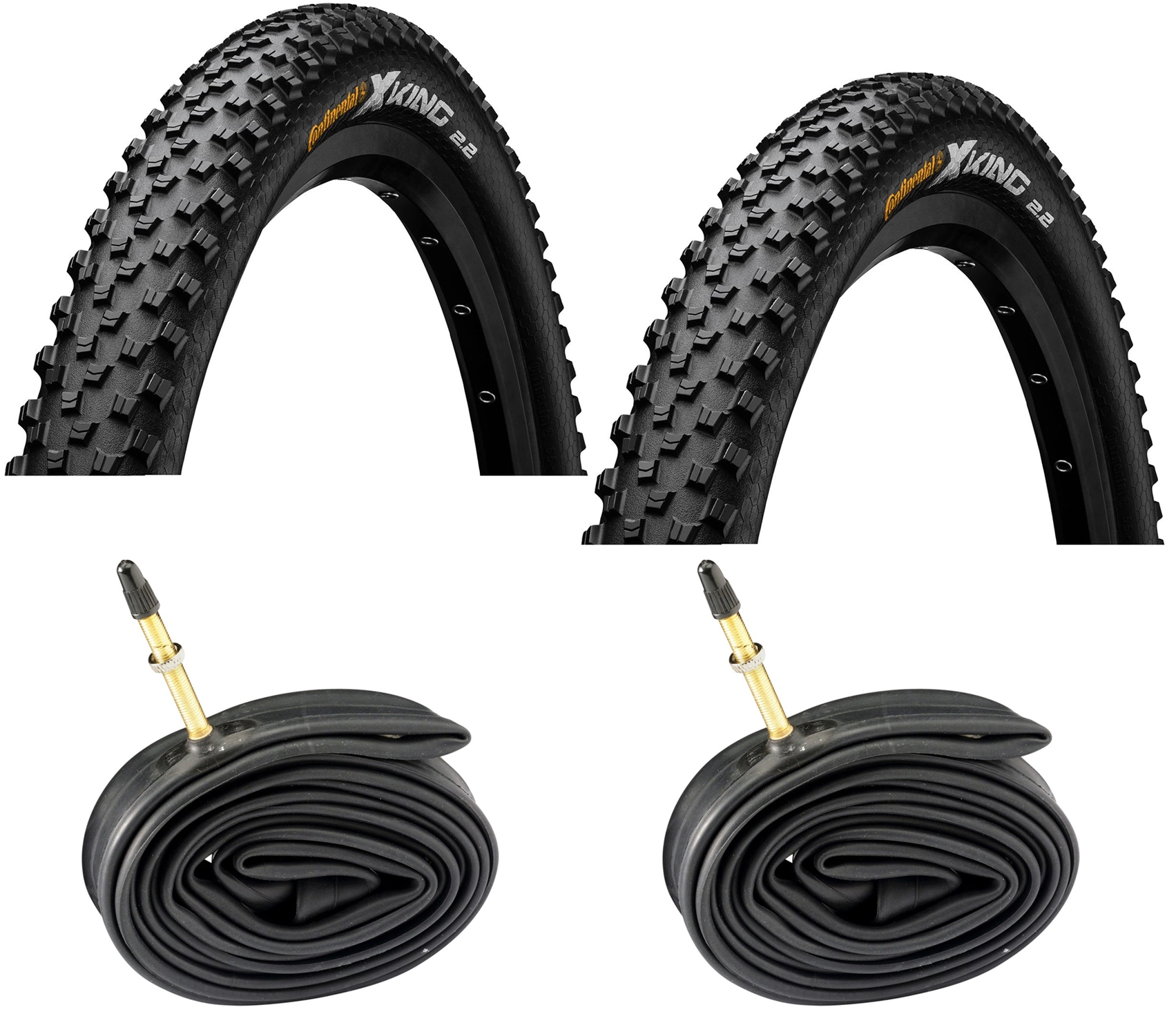 2 Dekk + 2 Slanger Continental Cross King II 29" X 2,20" Sammenleggbare Dekk Med Presta Ventil