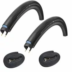 2 Dekk + 2 Slanger Schwalbe Durano Plus Addix 700x25C 60 Mm Ventil Foldbart Dekk