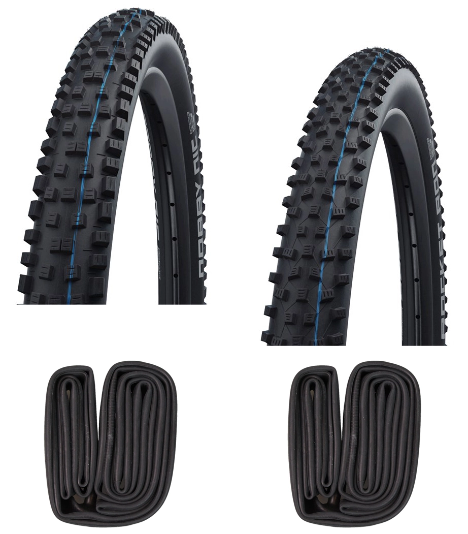 2 Dekk + 2 Slanger Schwalbe Nobby Nic Og Rocket Ron 29 X 2,25" Med Presta Ventil