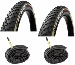 2 Dekk + 2 Slanger Vittoria Barzo 29 X 2.25 Dekk Med Brune Dekksider Med Presta Ventil
