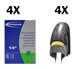 4 Dekk + 4 Slanger Schwalbe Kid 14''