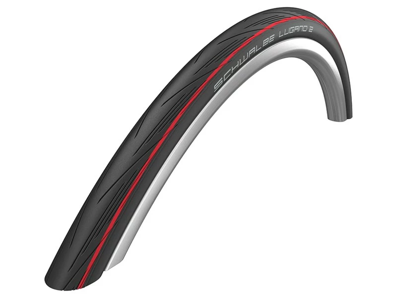 Schwalbe Lugano II 700 X 25C Dekk Sort/Rød