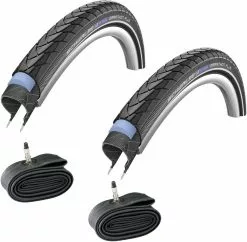 2 Dekk + 2 Slanger Schwalbe Marathon Plus 700x38c Alm. Ventil