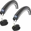 2 Dekk + 2 Slanger Schwalbe Marathon Plus 700x45c Racer Ventil
