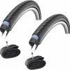 2 Dekk + 2 Slanger Schwalbe Marathon Plus 700x25c Alm. Ventil